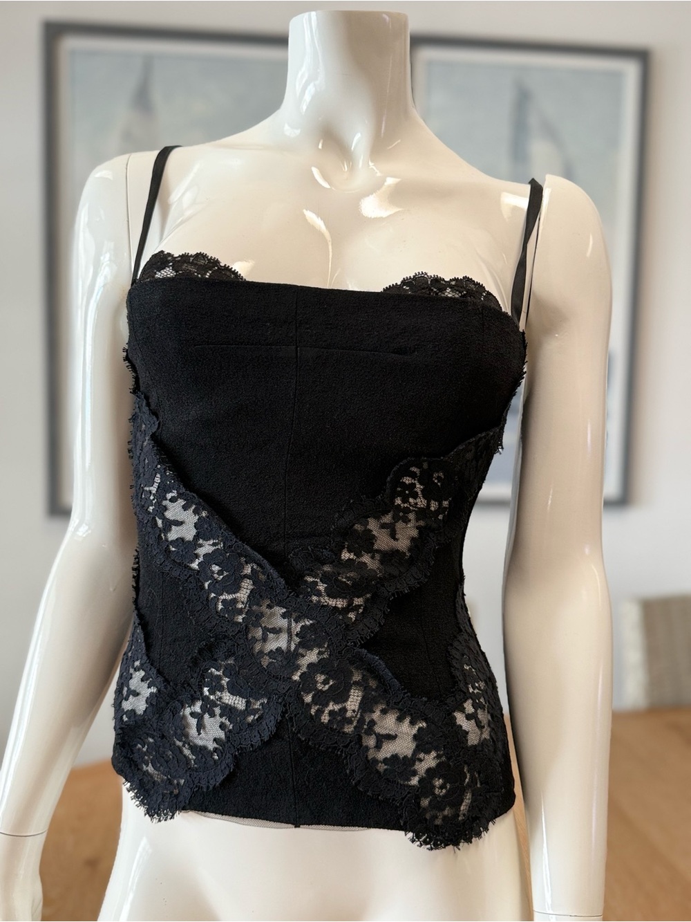 Dolce & Gabbana Vintage Black Lace Corset Bustier Top size IT40